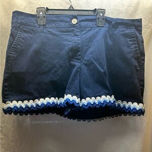 Crown & Ivy Navy Shorts with Blue and White Trim